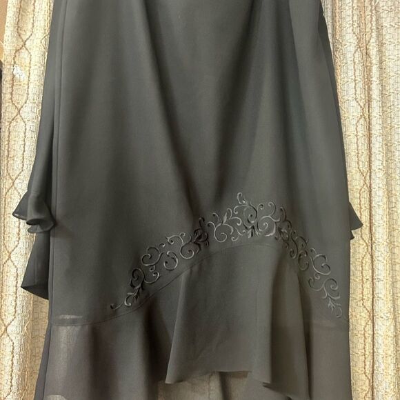 Plaza South Ladies 24w black brocaded top/black shirt - Picture 6 of 8